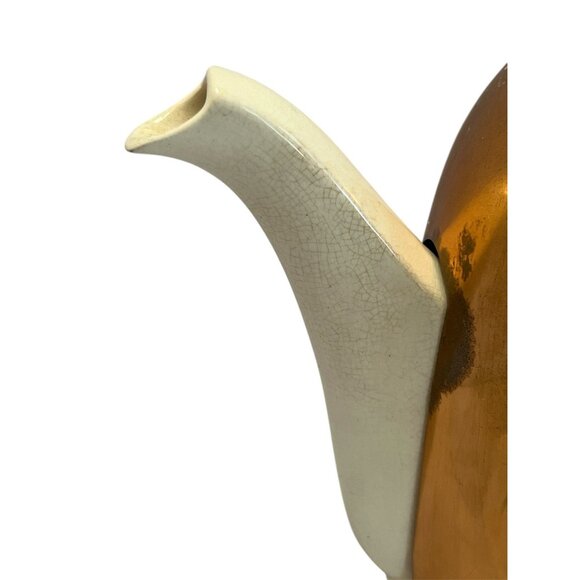 Vtg Old Dutch Ceramic Teapot Copper Cover Felt Insulation Warmer Made in England - Picture 5 of 11